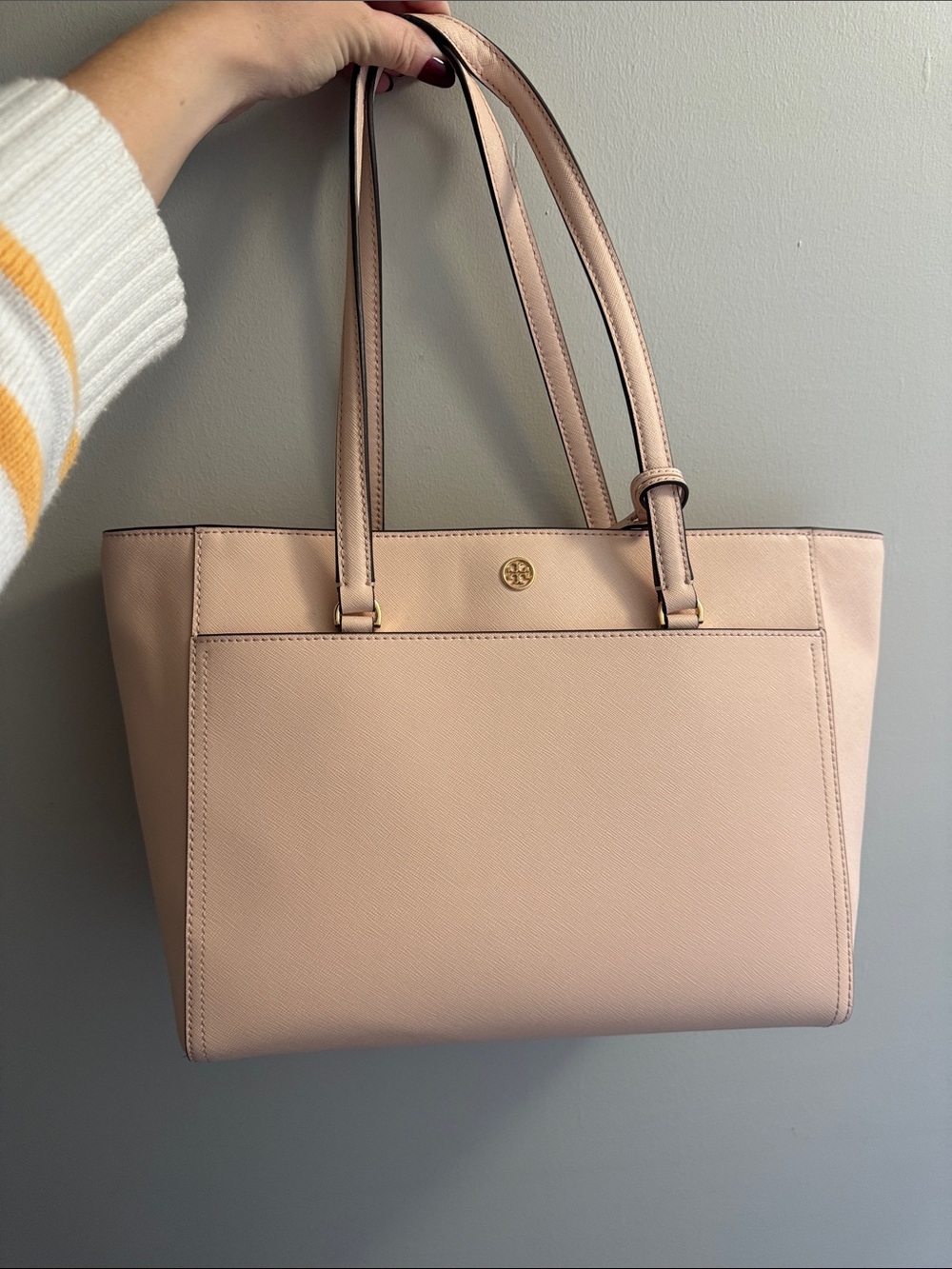 Tory Burch Blush Saffiano Leather Tote